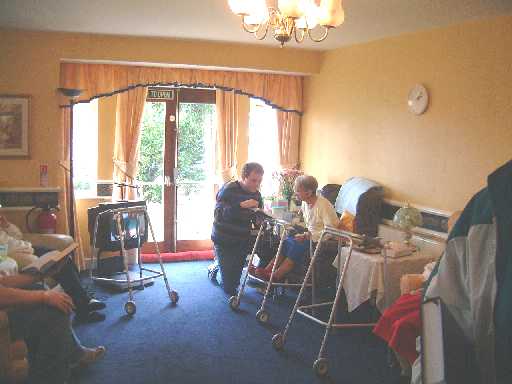 Talking with the residents of Ashton Court Nursing Home