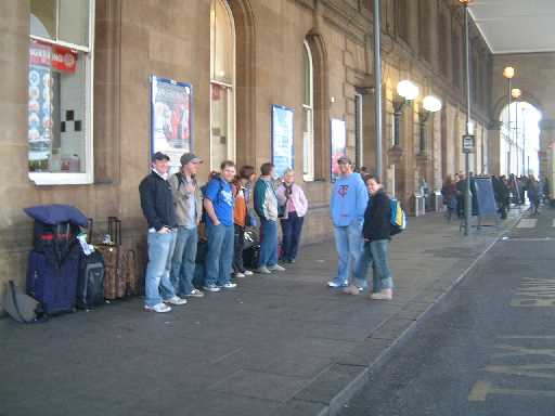 Arrival at the Railway station by Bus replacement service