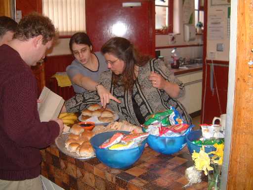 Sandwiches before leafletting