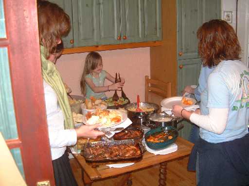 A pot luck at the Coggin residence