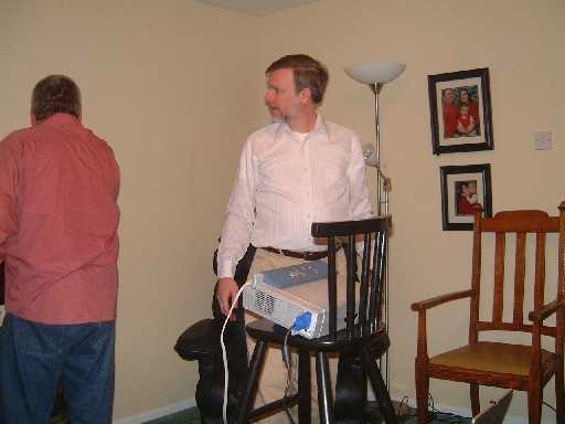 Dr Mike Moss sets up for the evening lesson